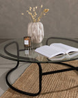 Lomma Sofa Table - Black / Clear glass - vivahabitat.com