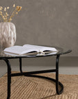 Lomma Sofa Table - Black / Clear glass - vivahabitat.com