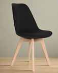 Set of 4 Dining Chairs black with padded seat - vivahabitat.com