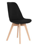 Set of 4 Dining Chairs black with padded seat - vivahabitat.com