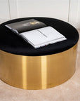 Furniture Fashion Puff - Stool ø75 - Black / Shiny Brass - vivahabitat.com
