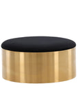 Furniture Fashion Puff - Stool ø75 - Black / Shiny Brass - vivahabitat.com