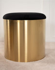 Puff - Stool ø45 - Black / Shiny Brass - vivahabitat.com
