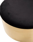 Puff - Stool ø45 - Black / Shiny Brass - vivahabitat.com