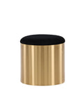 Puff - Stool ø45 - Black / Shiny Brass - vivahabitat.com