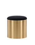 Puff - Stool ø45 - Black / Shiny Brass - vivahabitat.com