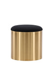 Puff - Stool ø45 - Black / Shiny Brass - vivahabitat.com