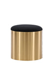 Puff - Stool ø45 - Black / Shiny Brass - vivahabitat.com