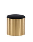 Puff - Stool ø45 - Black / Shiny Brass - vivahabitat.com