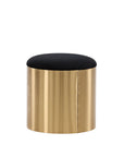Puff - Stool ø45 - Black / Shiny Brass - vivahabitat.com