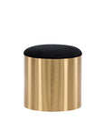 Puff - Stool ø45 - Black / Shiny Brass - vivahabitat.com