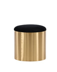 Puff - Stool ø45 - Black / Shiny Brass - vivahabitat.com