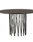 Stone round Dining Table - Black / Mocca Veneer - vivahabitat.com