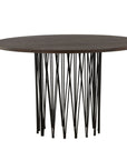 Stone round Dining Table - Black / Mocca Veneer - vivahabitat.com