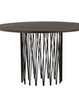 Stone round Dining Table - Black / Mocca Veneer - vivahabitat.com