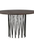 Stone round Dining Table - Black / Mocca Veneer - vivahabitat.com