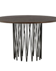 Stone round Dining Table - Black / Mocca Veneer - vivahabitat.com