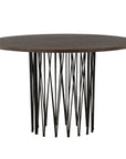 Stone round Dining Table - Black / Mocca Veneer - vivahabitat.com