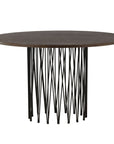 Stone round Dining Table - Black / Mocca Veneer - vivahabitat.com