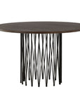 Stone round Dining Table - Black / Mocca Veneer - vivahabitat.com