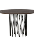 Stone round Dining Table - Black / Mocca Veneer - vivahabitat.com
