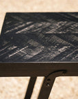 The Herringbone High Table - Black - 140cm - vivahabitat.com
