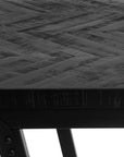 The Herringbone High Table - Black - 140cm - vivahabitat.com