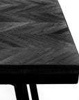 The Herringbone High Table - Black - 140cm - vivahabitat.com