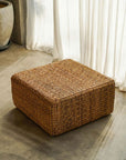 The Hyacinth Pouf Square - Natural - M - vivahabitat.com