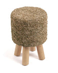 The Raffia Tressed Stool - Jungle Green - vivahabitat.com