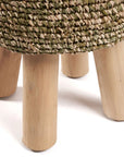 The Raffia Tressed Stool - Jungle Green - vivahabitat.com