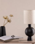 Vind Mysterna Table Lamp - Black / Fabric Beige - vivahabitat.com