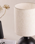 Vind Mysterna Table Lamp - Black / Fabric Beige - vivahabitat.com