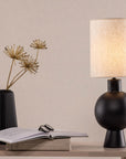 Vind Mysterna Table Lamp - Black / Fabric Beige - vivahabitat.com