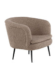 Vind Nordkoster Single Sofa - Matte Black / Dark Beige Teddy - vivahabitat.com