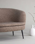 Vind Nordkoster Single Sofa - Matte Black / Dark Beige Teddy - vivahabitat.com