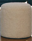Boucle Cream Round Footstool