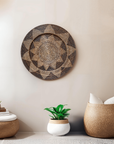 Large Natural Boho Chic & Japandi Black Wall Plate