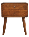 Curved Chestnut Bedside