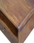 Curved Chestnut Media Unit