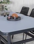 Venture Home Virya Dining Table - Black Alu / Grey Glass - big table