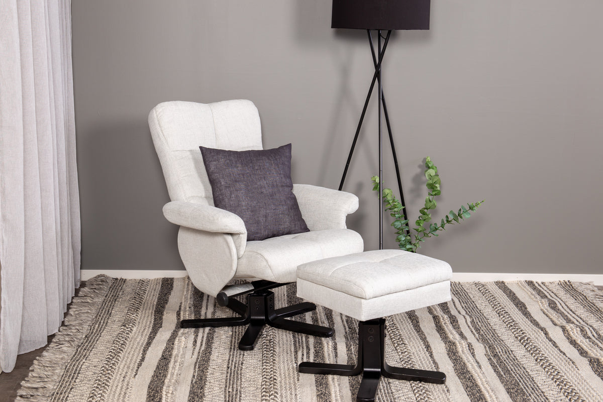 Venture Home Sven Recliner with Ottoman, Grey Fabric