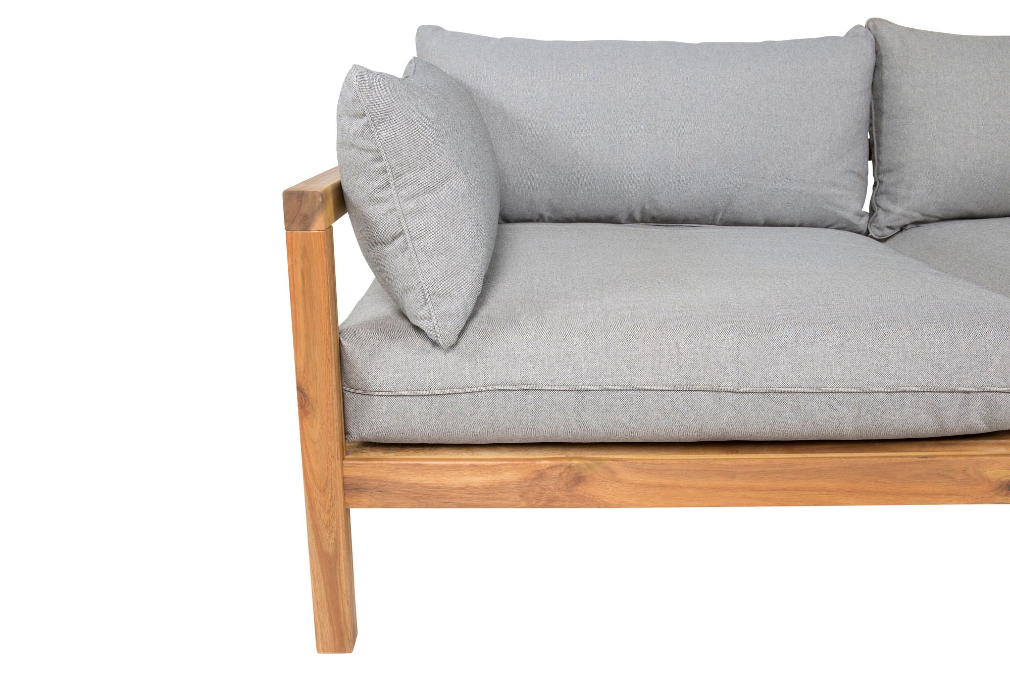 Venture Home Marion Double Sofa Bench - Grey Fabric / Acacia