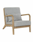 Armchair DKD Home Decor Grey Polyester Linen Rubber wood (65 x 83 x 74 cm)