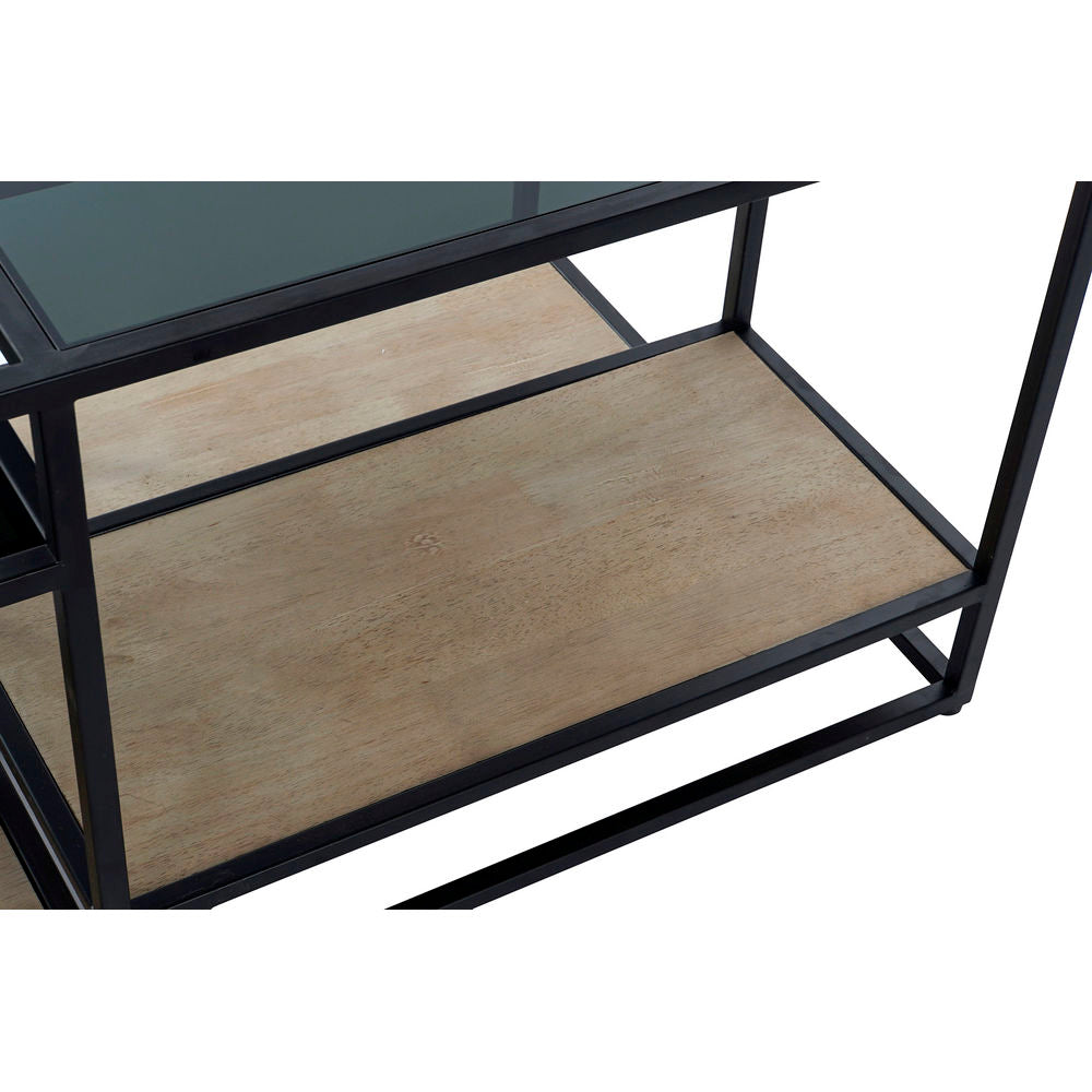 Centre Table DKD Home Decor 8424001787234 Black Multicolour Natural Wood Metal Mirror 120 x 60 x 50 cm
