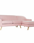 3-Seater Sofa DKD Home Decor Polyester Rubber wood Light Pink (226 x 144 x 84 cm)