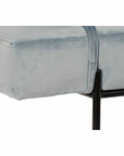 Sofá Chaise Longue DKD Home Decor Negro Azul cielo Metal 140 x 59 x 42 cm