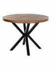 Dining Table DKD Home Decor Black Natural Metal Acacia 101 x 101 x 79 cm 100 x 100 x 76 cm