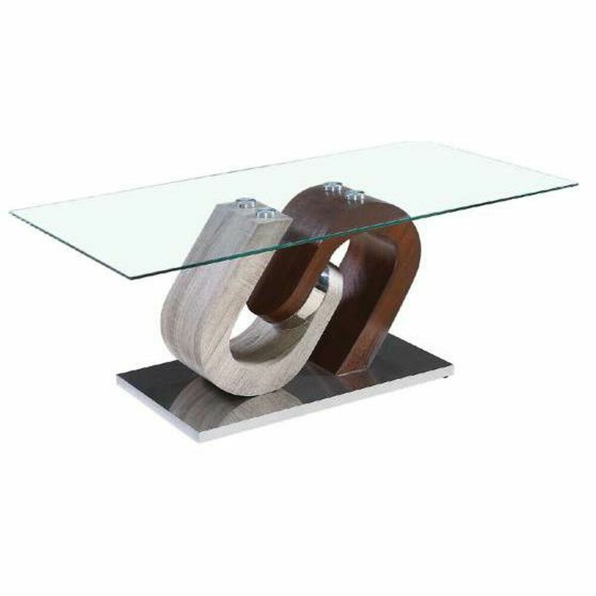 Console DKD Home Decor MDF Wood Natural Brown Transparent Silver Steel 120 x 40 x 76 cm