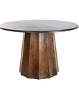 Dining Table DKD Home Decor Black Brown Marble Mango wood 120 x 120 x 76 cm